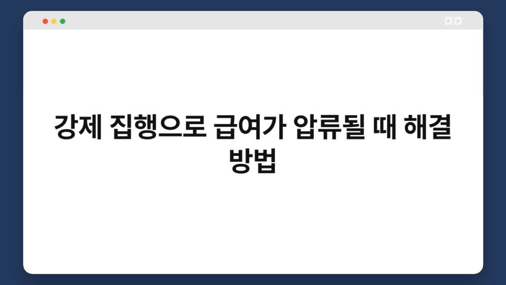 강제 집행으로 급여가 압류될 때 해결 방법 2