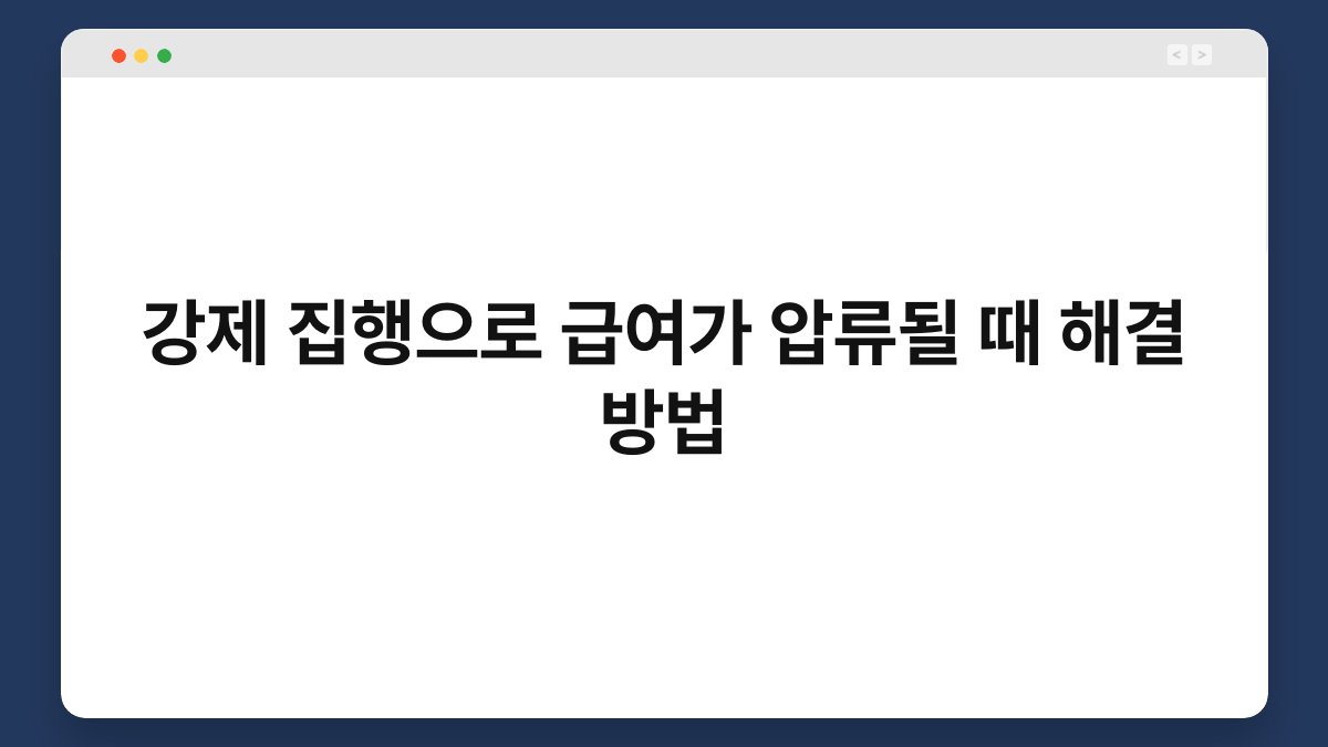 강제 집행으로 급여가 압류될 때 해결 방법 1