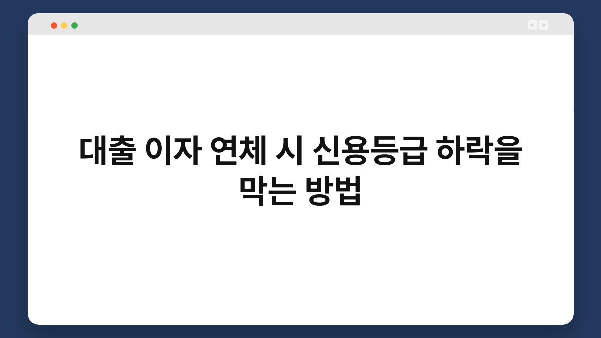 대출 이자 연체 시 신용등급 하락을 막는 방법 1