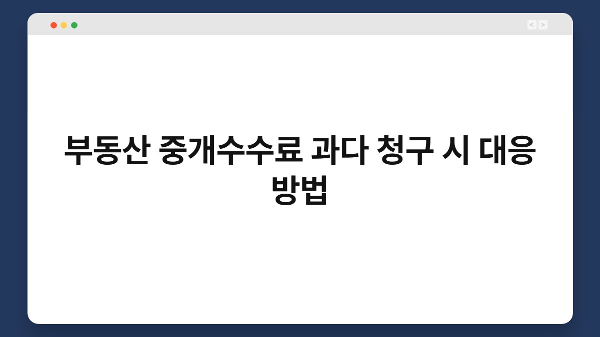부동산 중개수수료 과다 청구 시 대응 방법 1