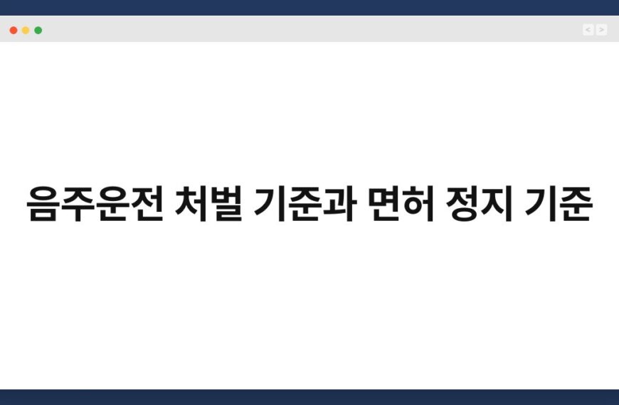 음주운전 처벌 기준과 면허 정지 기준 7