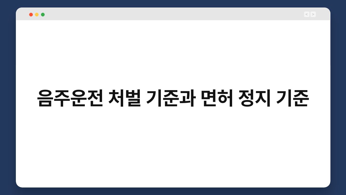 음주운전 처벌 기준과 면허 정지 기준 1