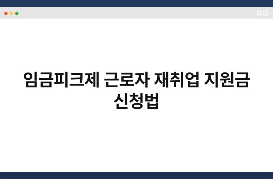 임금피크제 근로자 재취업 지원금 신청법 4