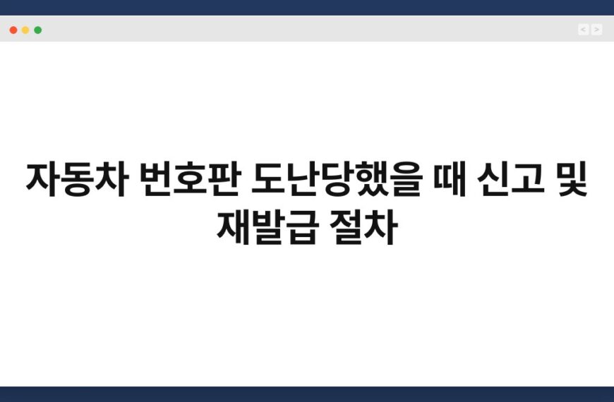 자동차 번호판 도난당했을 때 신고 및 재발급 절차