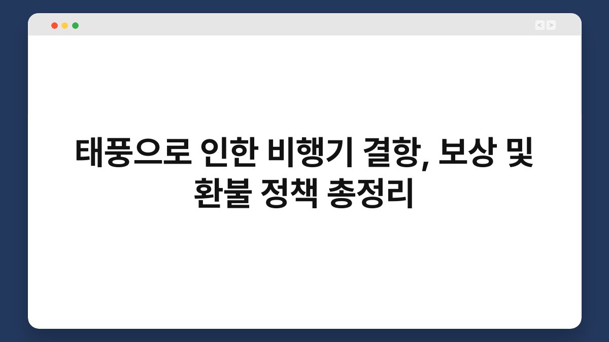 태풍으로 인한 비행기 결항, 보상 및 환불 정책 총정리 1