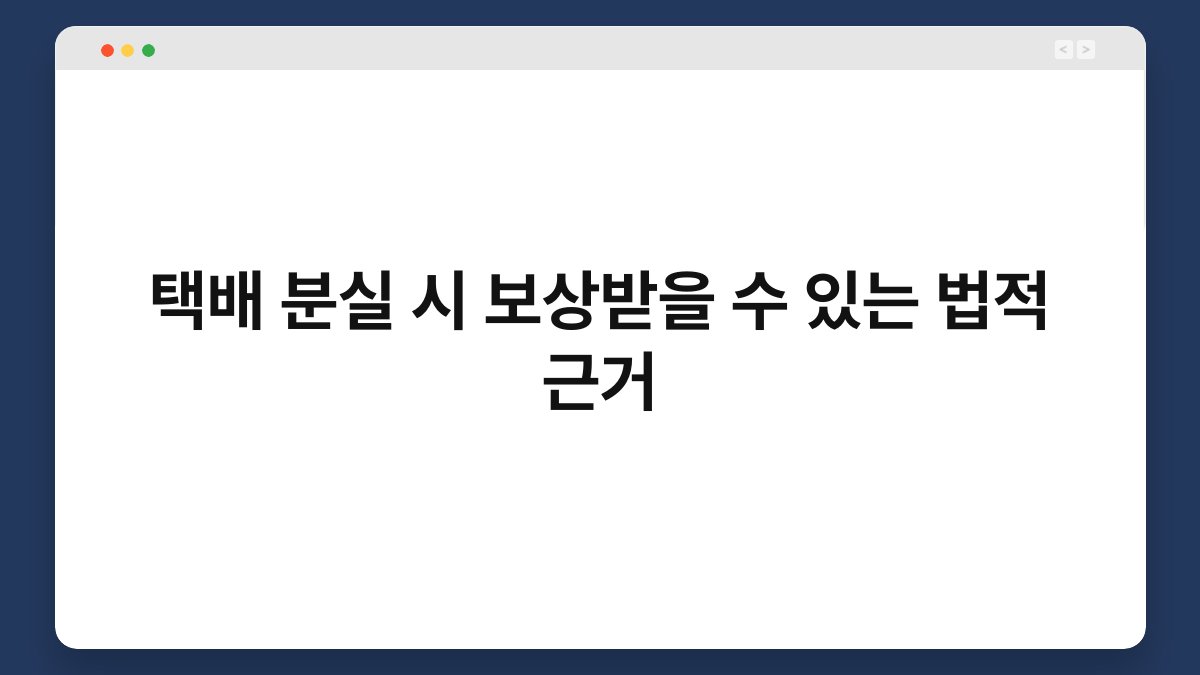 택배 분실 시 보상받을 수 있는 법적 근거 1