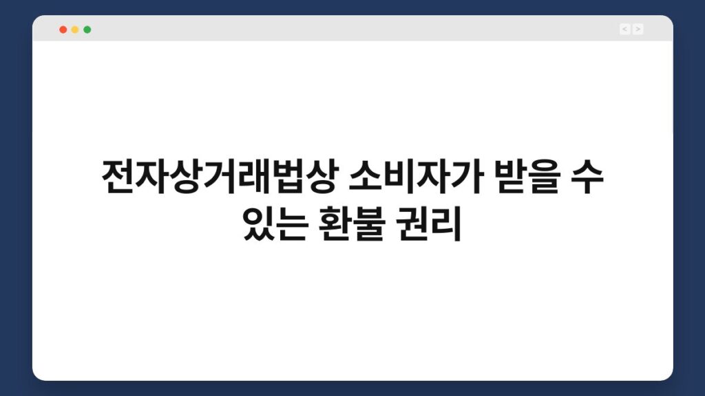 전자상거래법상 소비자가 받을 수 있는 환불 권리 2