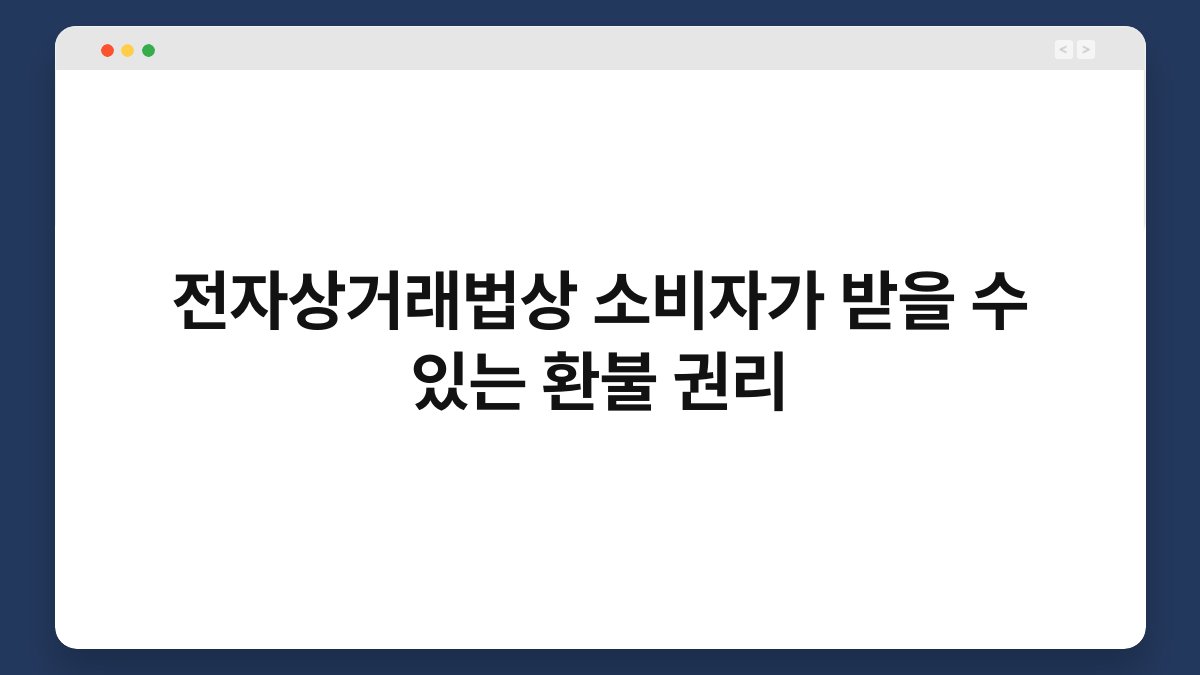 전자상거래법상 소비자가 받을 수 있는 환불 권리 1